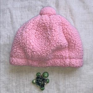JJ Cole Pink Fuzzy Baby Winter Hat